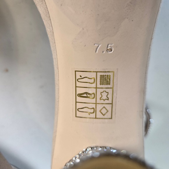 Jeffrey Campbell Laura Crystal Embellished Block Heeled Open Toe Sandal Size 7.5 - Picture 12 of 13